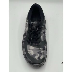 NIKE FREE 5.0 V4 WOMEN 8.5 BLACK GRAY CAMO RUNNING LACE SNEAKERS PREOWN PRIORITY